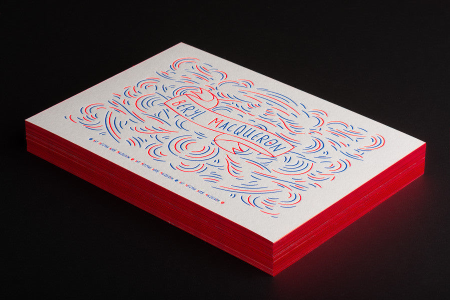 Letterpress rouge fluo