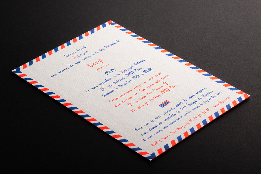 Letterpress rouge fluo